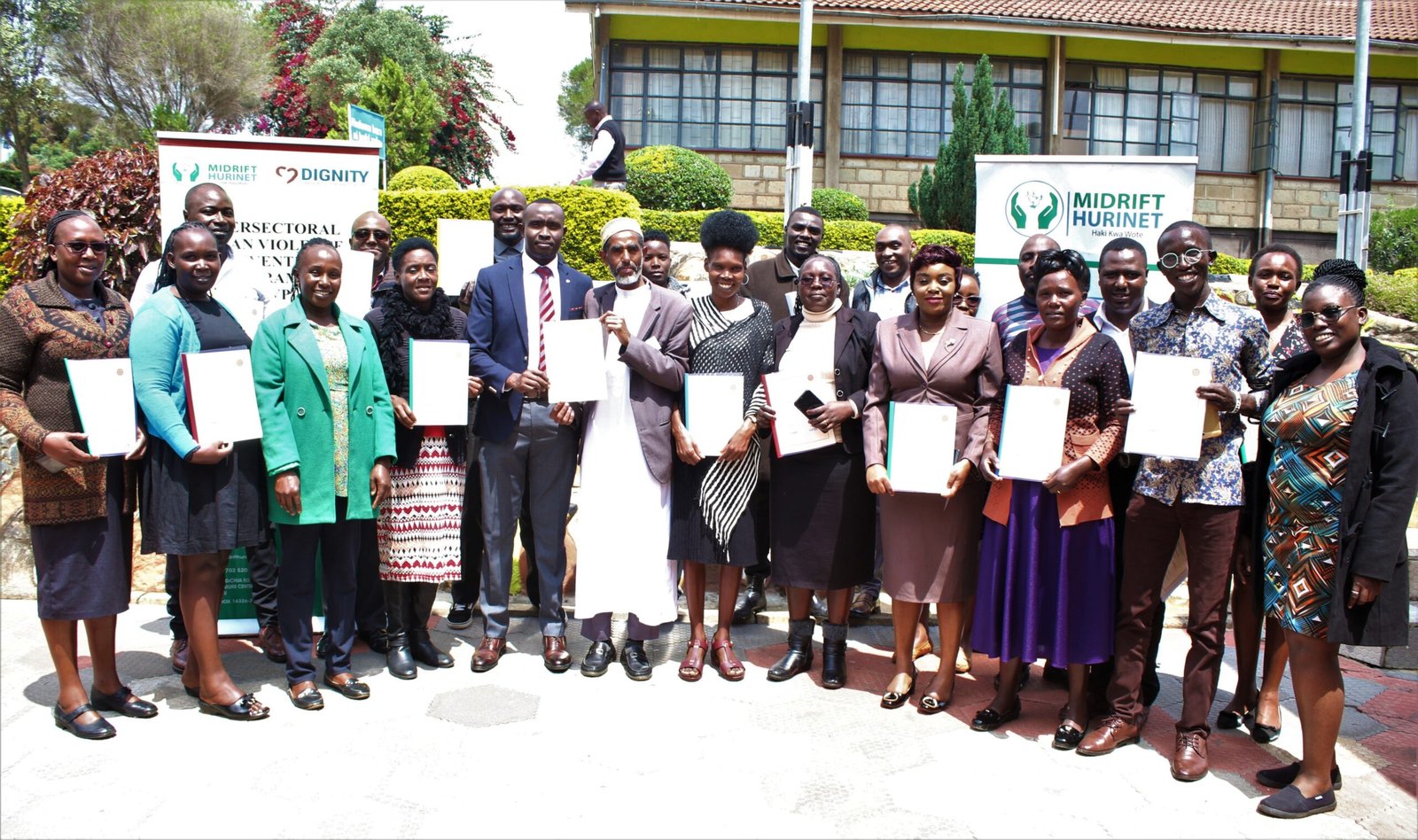 IMG_9571copy1 Leaders from the Kabarnet cohort, Baringo Central, during a graduation ceremony marking the completion of the sub-county's delivery of eight PBLD modules. Mr. Dennis Kimutai, the Chief Officer of Youth, Sports, and Social Services for the Baringo County government, presided at the ceremony.
