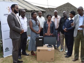 Donating Computers at Kaptembwa Police Station